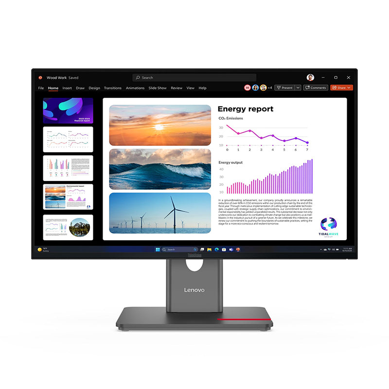 Monitor Plano Lenovo ThinkVision P24Q-40, 23.8" QHD IPS, HDMI, DP, DP-OUT, USB-A, USB-B, USB-C